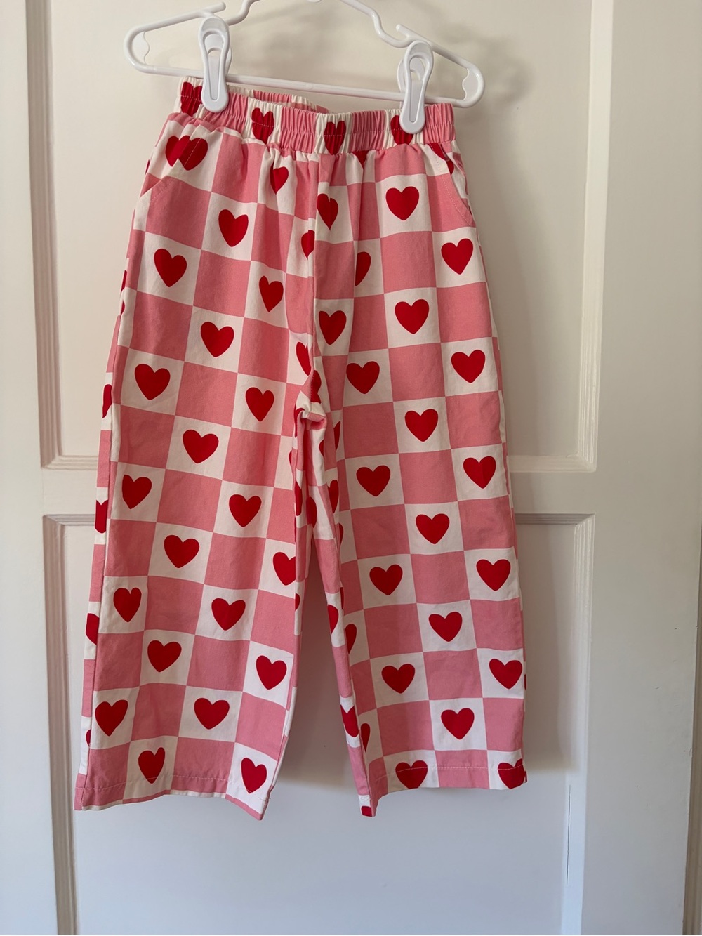 Kids Heart-Print Pants - Red Hearts